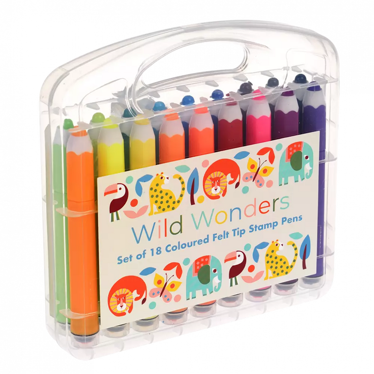 Felt Tip Pens & Stamps - Wild Wonders