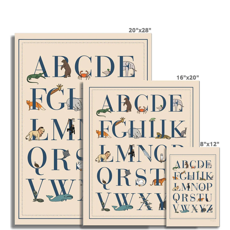 Roomytown Fine Art Prints A2 - Animal Alphabet