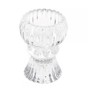 Double Ended Glass Candle Holder - Clear