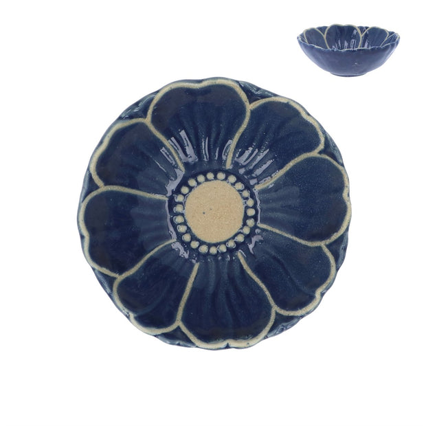 Stoneware Flower Bowls - Navy Blue