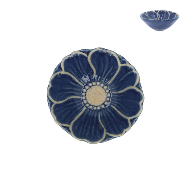 Stoneware Flower Bowls - Navy Blue