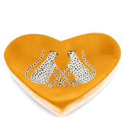 Wooden Heart Trinket Dish - Leopards