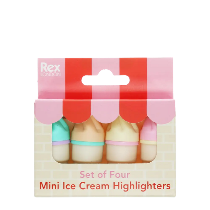 Mini Ice Cream Highlighters - Set of 4
