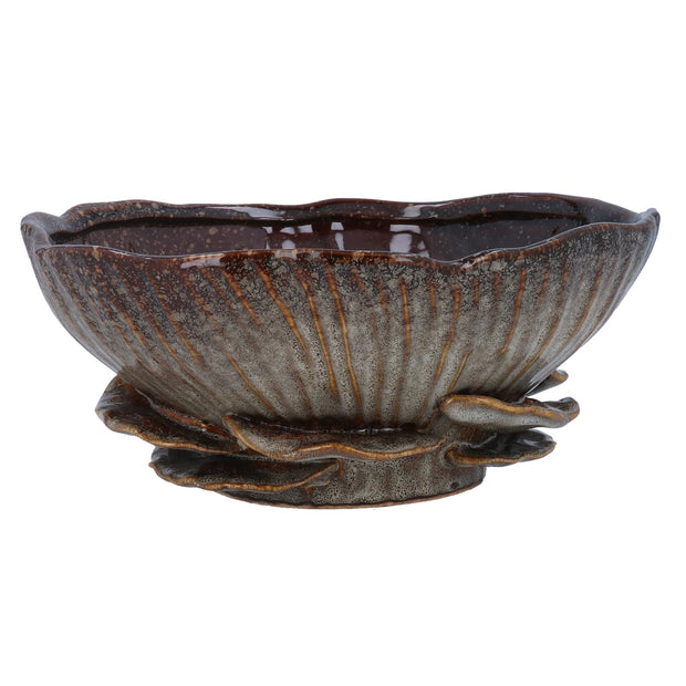 Brown Mushrooms Stoneware Bowl