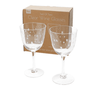 Etched Star Wine Glasses - Set of 2