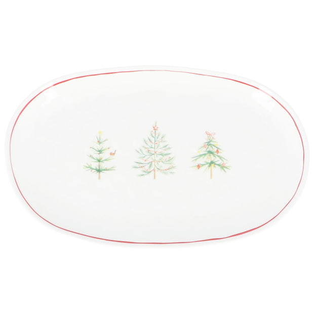 Scandi Trees Stoneware - Oval Plate
