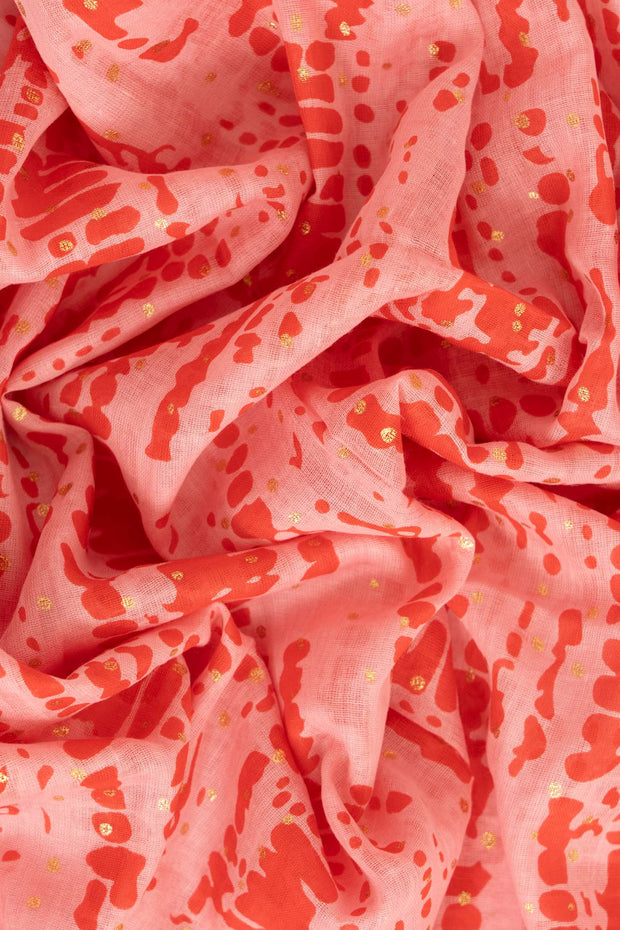 Soraya Lightweight Scarf - Red Pink Tie Dye