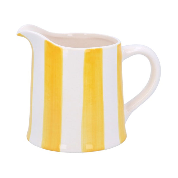 Stoneware Creamer Jug - Yellow Stripe