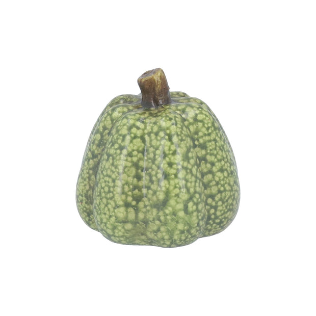 Mini Ceramic Pumpkin Ornament - Green Speckle