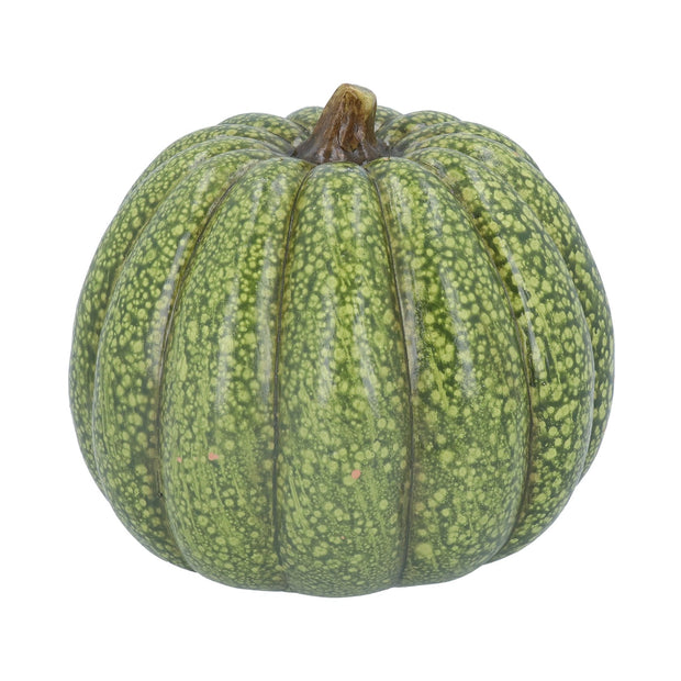 Large Ceramic Pumpkin Ornament - Green Speckle