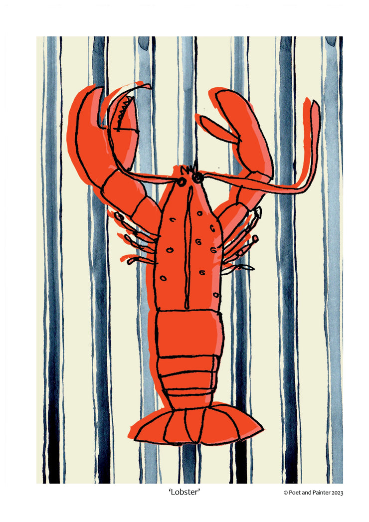 Poet & Painter A3 Print - Lobster