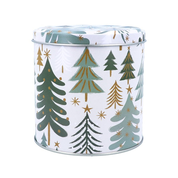 New England Fir Trees Storage Tin