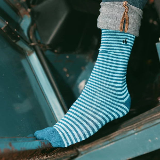 Swole Panda Men's Narrow Striped Bamboo Socks - Size 7-11