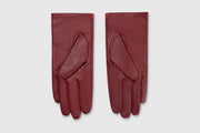 Mabel Sheppard Leather Gloves - Burgundy Daisy