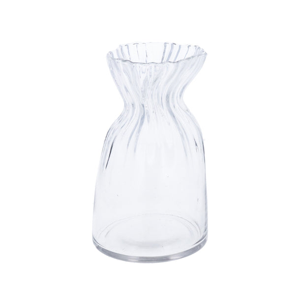 Clear Glass Scrunch Vase or Carafe