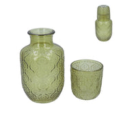 Carafe & Glass Set - Olive Green Daisy