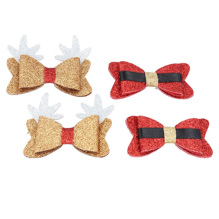 Christmas Hair Clips - Fabric Bows