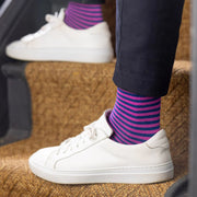 Swole Panda Men's Narrow Striped Bamboo Socks - Size 7-11