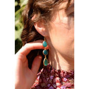 My Doris Three Drop Earrings - Teal