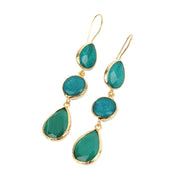 My Doris Three Drop Earrings - Teal