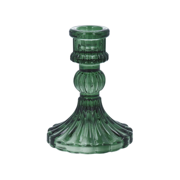 Glass Classic Candlestick - Emerald Green