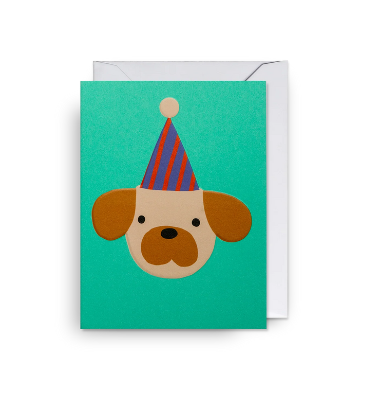 Mini Party Hat Dog Card