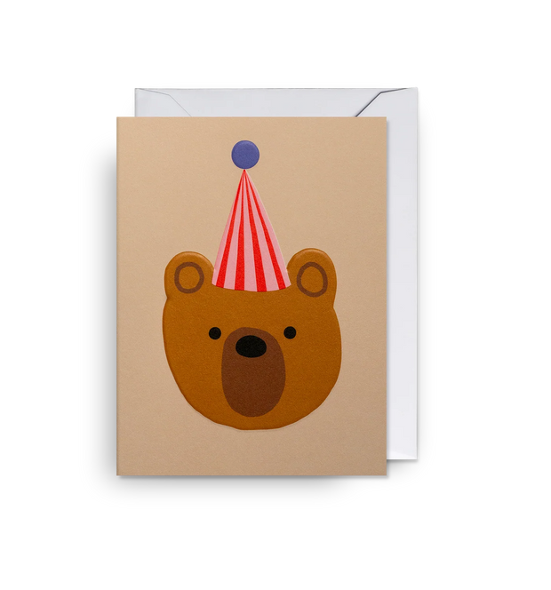 Mini Party Hat Bear Card