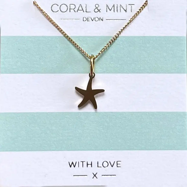 Coral & Mint Starfish Necklace