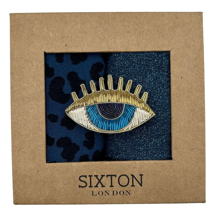 Sixton London Denim Sock Mix with Eye Pin - Duo