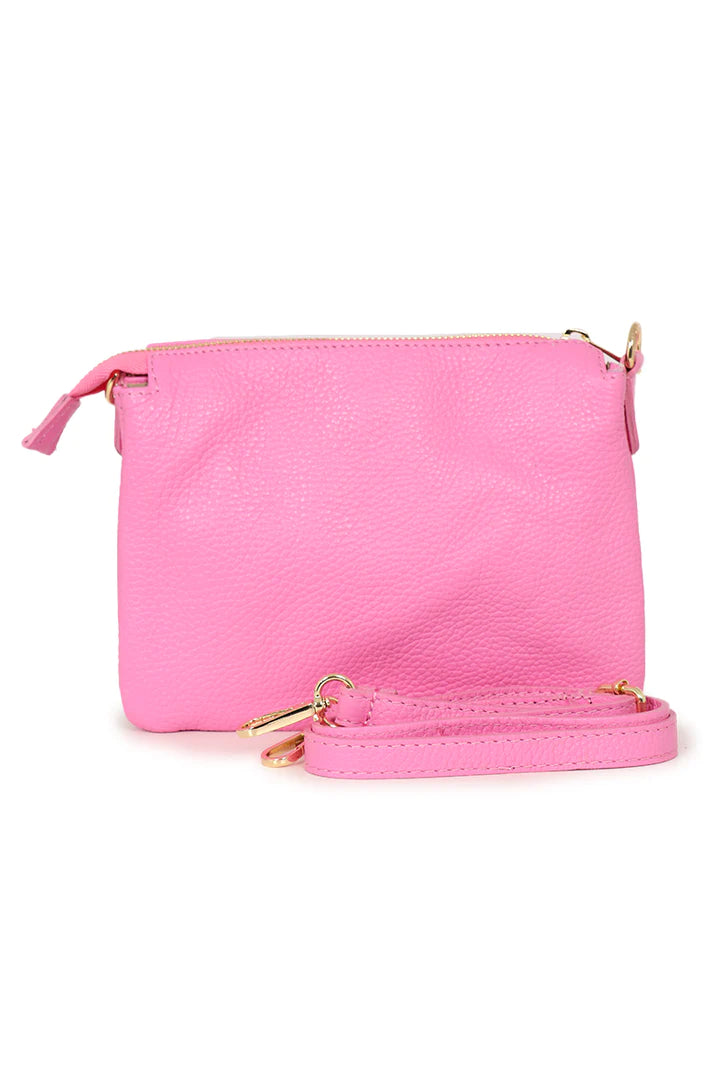 Three Sectioned Cross Body Bag - Hot Pink