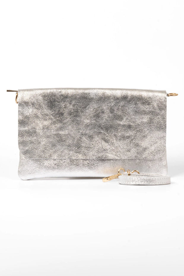 Britta Metallic Clutch in Silver or Gold