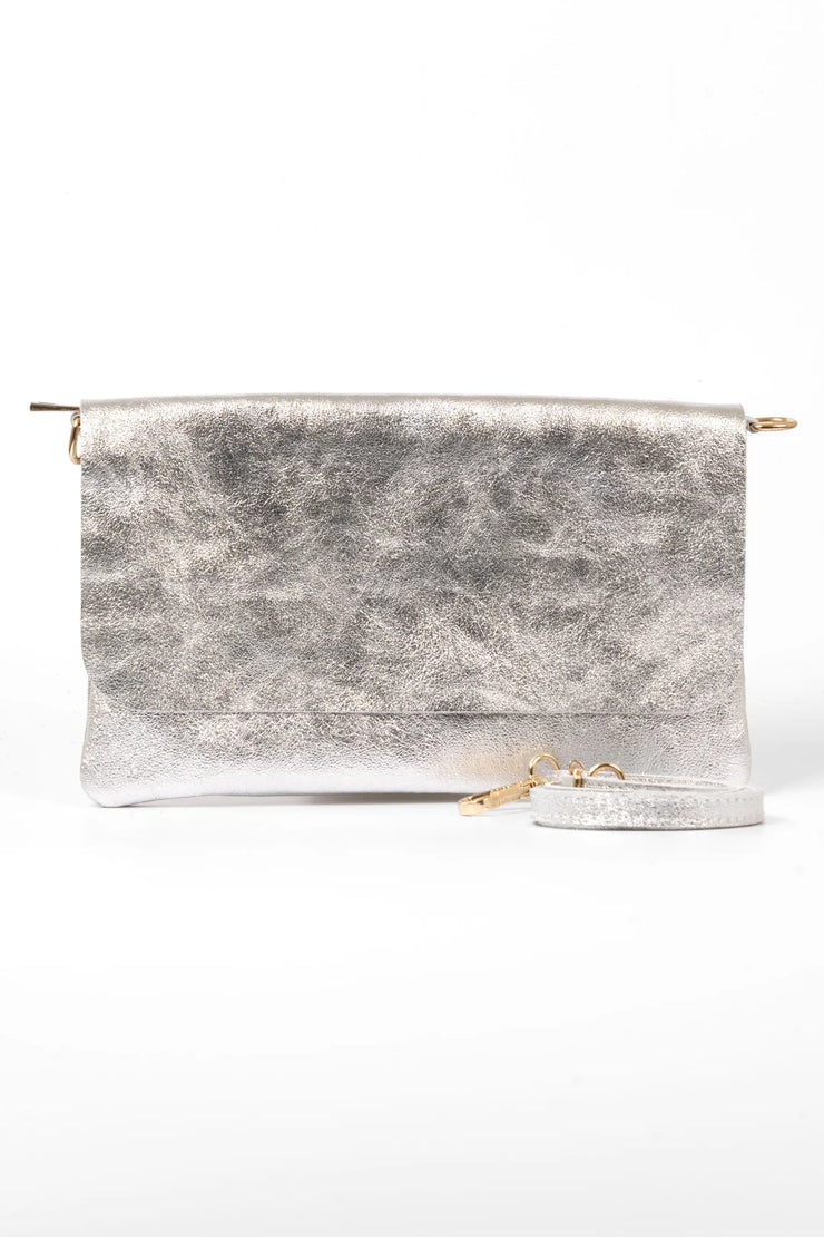 Britta Metallic Clutch in Silver or Gold