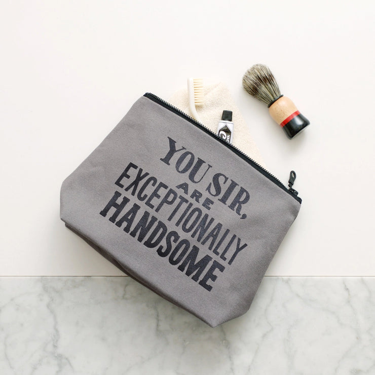 You Sir, Are Exceptionally Handsome Grey Wash Bag