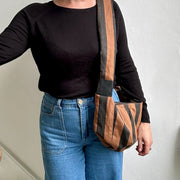 Sixton Berlin Bag - Black & Brown Stripe