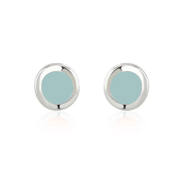 Coral & Mint Neon Pastel Blue Studs