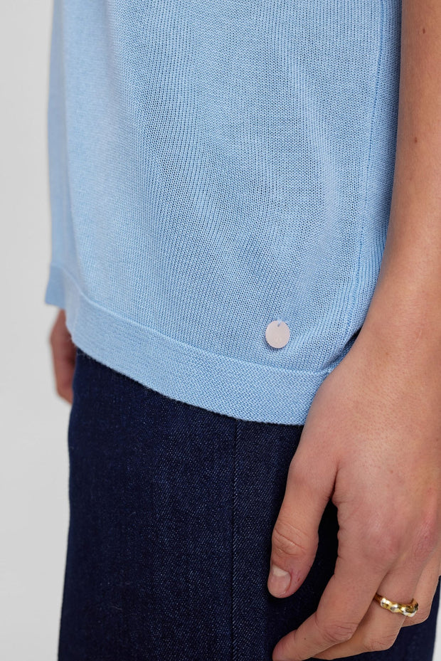 Nudarlene Short Sleeved Pullover - Powder Blue