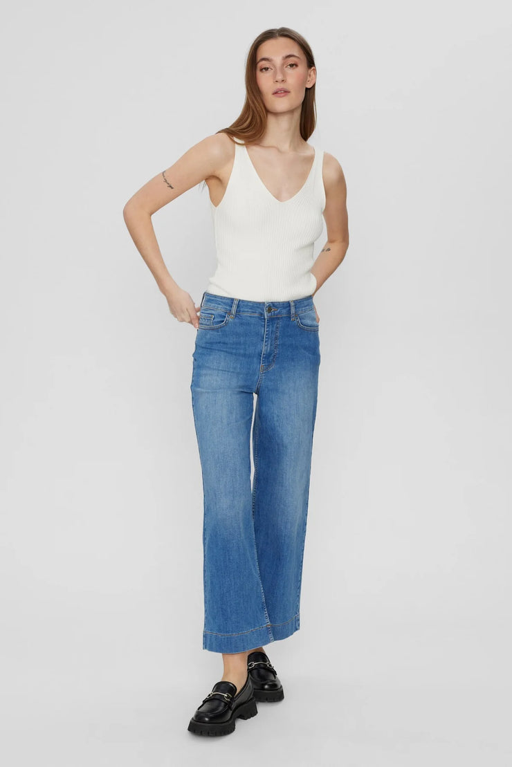 Numph Nuparis Cropped Jeans - Light Blue Denim