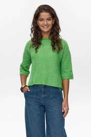 Numph Nuriette Pleat Pullover - Poison Green