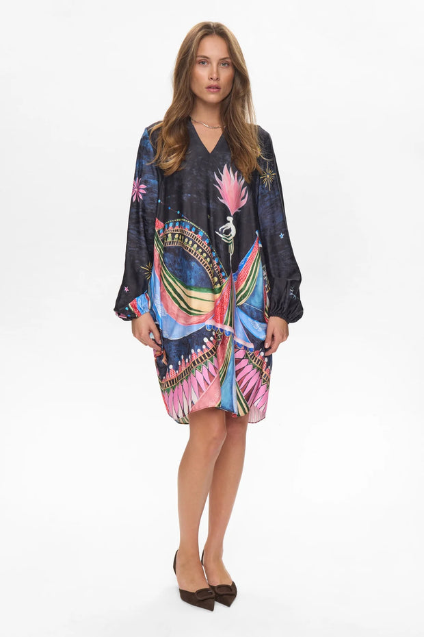 Numph Nustarla Short Dress - Obsidian