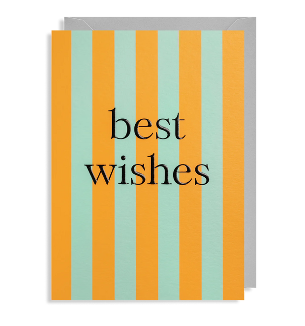 Striped Best Wishes Card