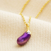 Enamel Aubergine Pendant Necklace