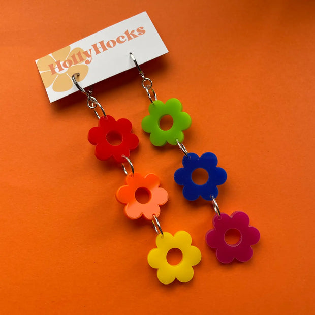 HollyHocks Triple Flower Earrings
