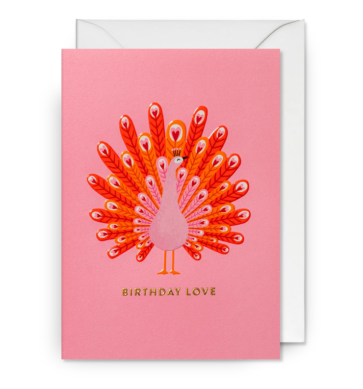 Peacock Birthday Love Card