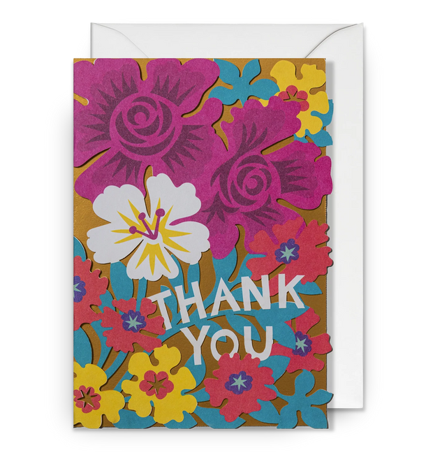 Thank You Floral Laser Cut Card