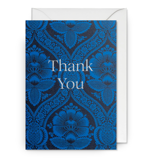 Chartwell Blue Decorative Poppy Thank You Card