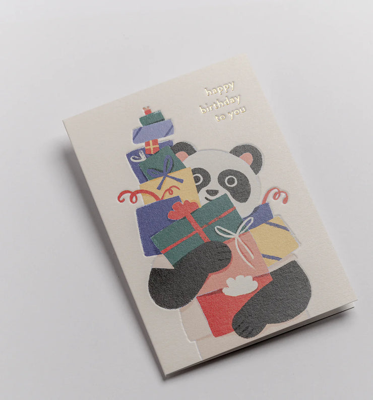 Panda Presents Birthday Card