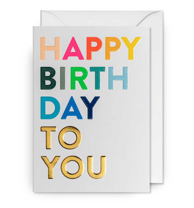 Happy Birthday Foil Rainbow Card