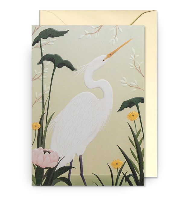Carrie May White Heron Card