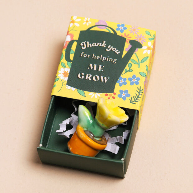 Tiny Matchbox Ceramic Tokens - Flower Pot