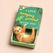 Tiny Matchbox Ceramic Tokens - Sloth